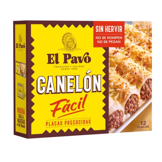 CANELONES PRECOCIDOS PLACAS EL PAVO 80G