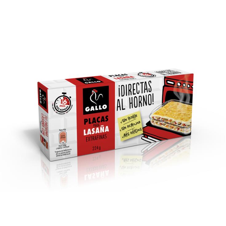 LASAÑA PRECOCIDA DIRECTA HORNO GALLO 224G