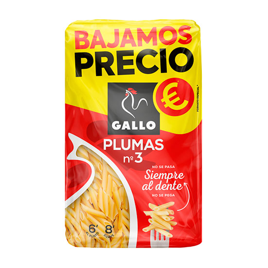 MACARRÓN PLUMA Nº 3 GALLO 400G
