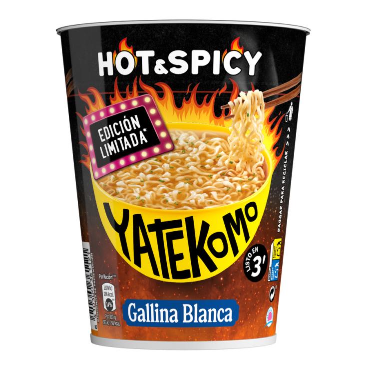 FIDEOS ORIENTALES HOT&SPICY VASO YATEKOMO YAKISOBA 80G