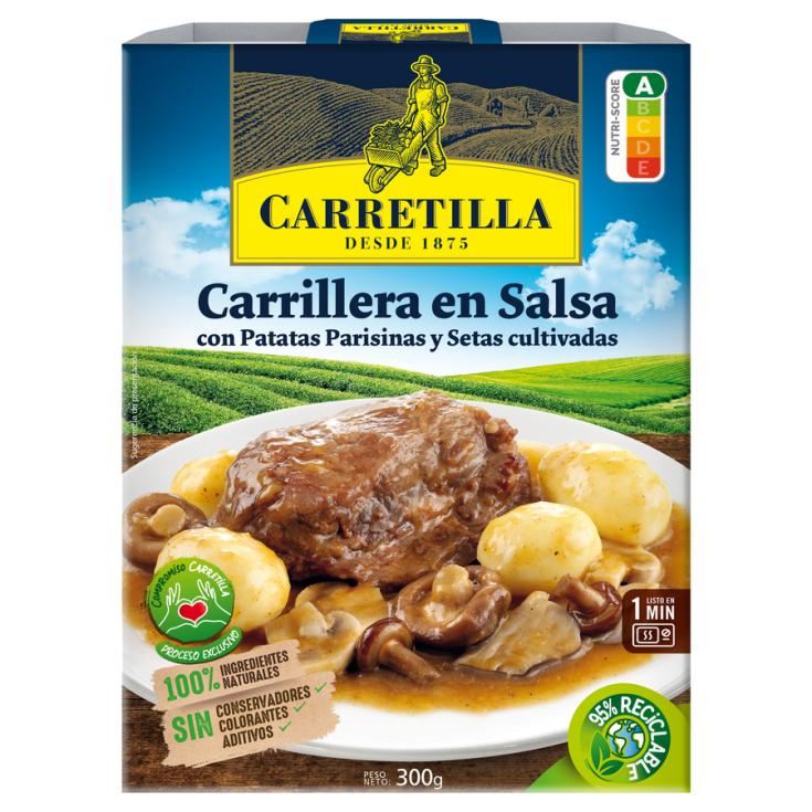 CARRILERA EN SALSA C/ PATATAS PARISINAS, SETAS Y ACEITE DE OLIVA CARRETILLA 300G