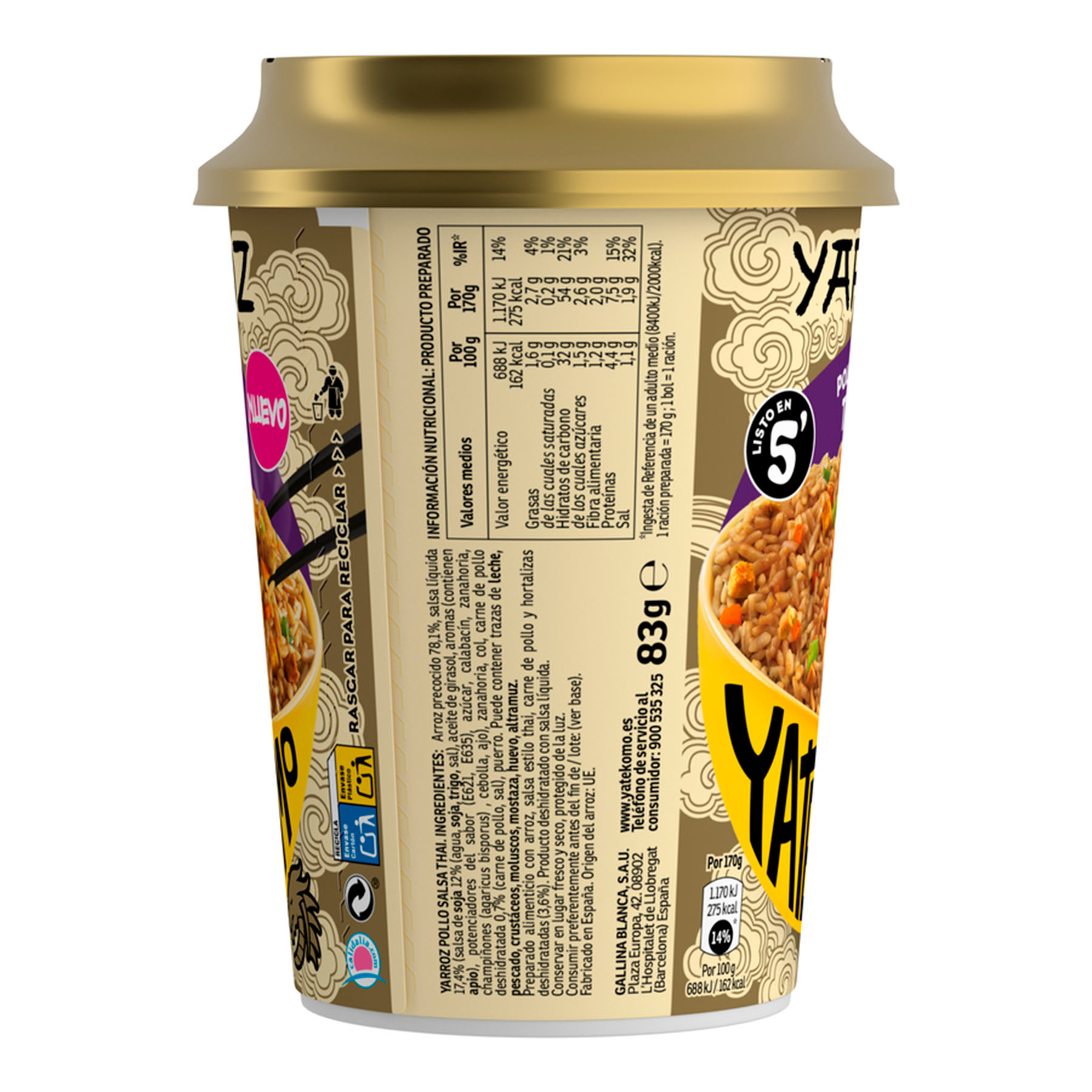 YARROZ POLLO SALSA THAI GALLINA BLANCA 83G