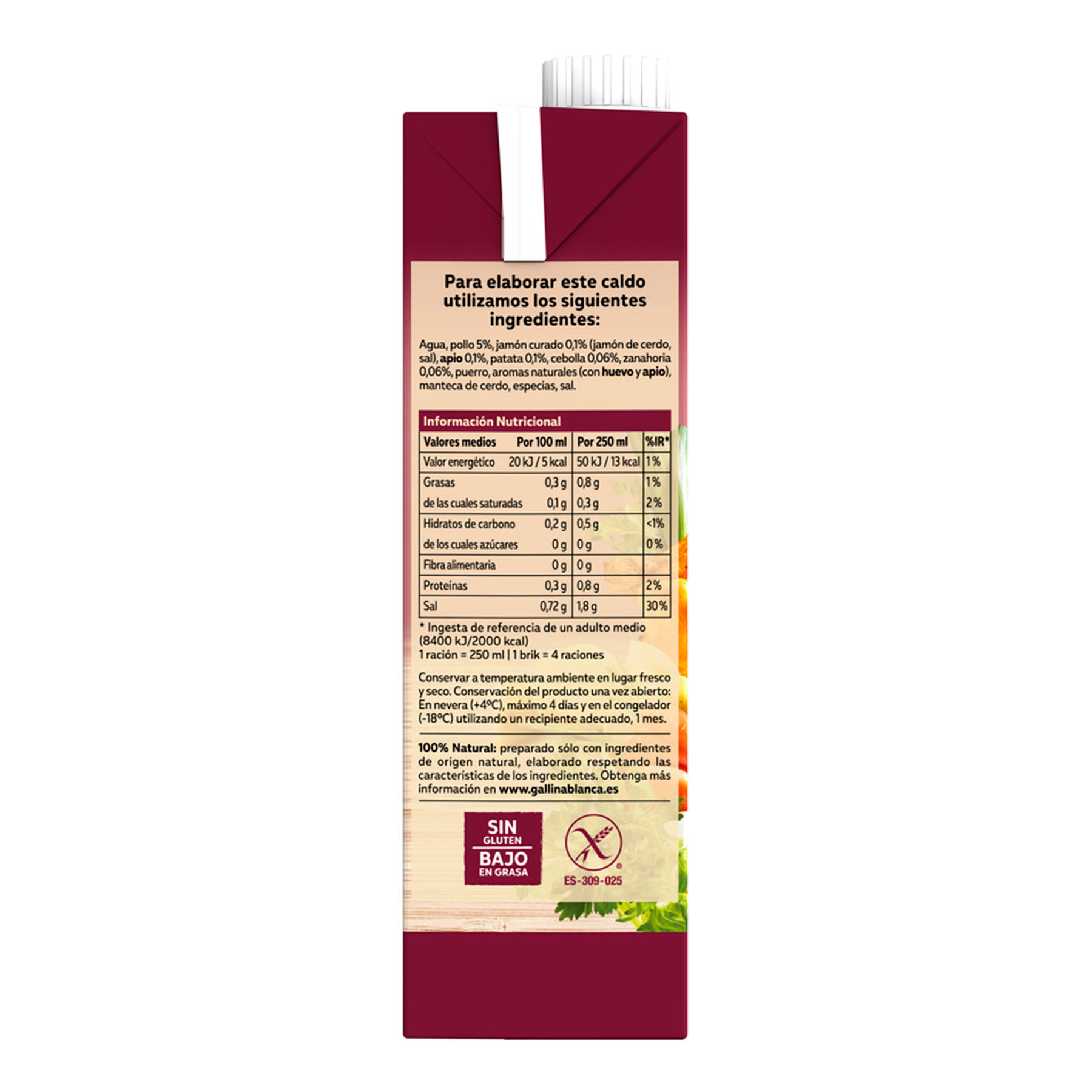 CALDO POLLO C/JAMON CASERO GALLINA BLANCA 1L