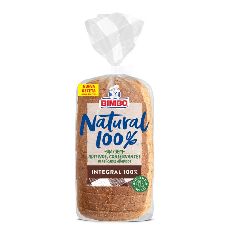 PAN DE MOLDE INTEGRAL NATURAL 100% BIMBO 450G