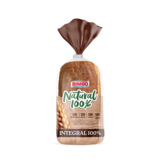 PAN DE MOLDE INTEGRAL NATURAL 100% BIMBO 450G