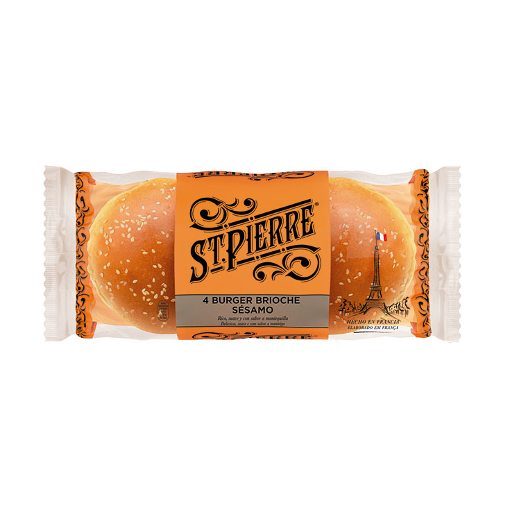 PAN HAMBURGUESA BRIOCHE C/SESAMO ST PIERRE 250G