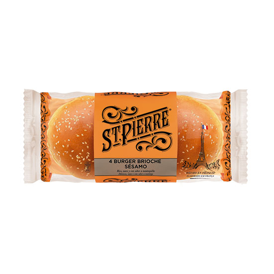 PAN HAMBURGUESA BRIOCHE C/SESAMO ST PIERRE 250G