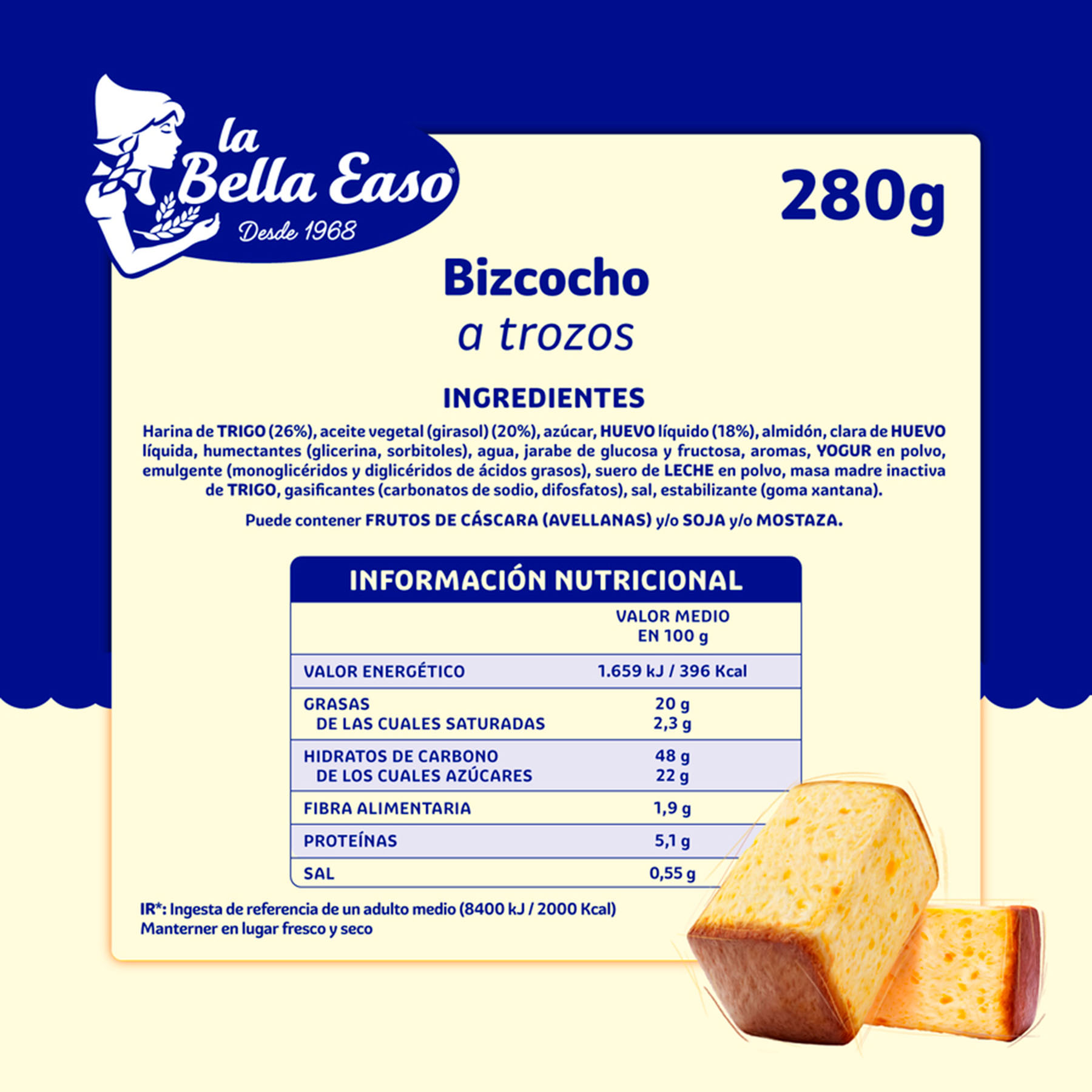 BIZCOCHO EN TROZOS lA BELLA EASO 280G