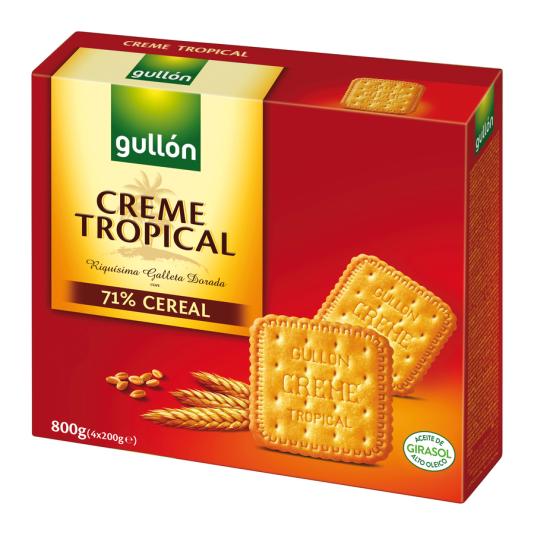 GALLETA TOSTADA CREME TROPICAL GULLÓN 800G