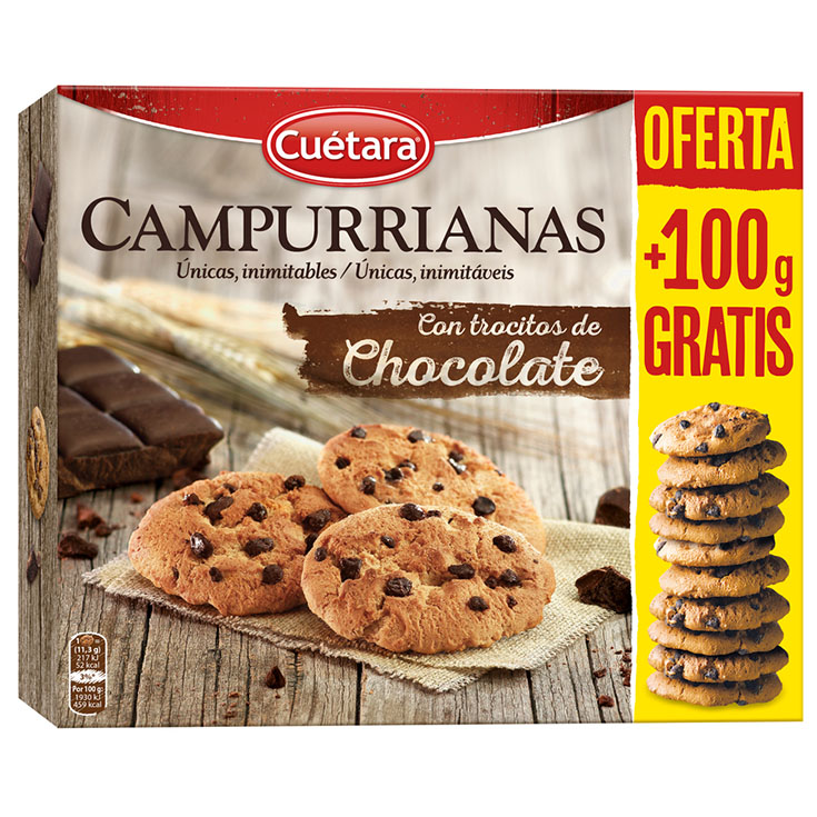 GALLETA CAMPURRIANA CHOCOLATE CUETARA 350+100G