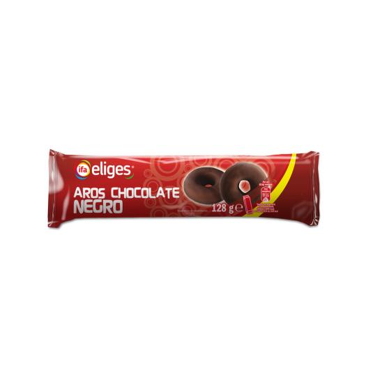 GALLETA BAÑADA CHOCOLATE NEGRO AROS IFA ELIGES 128G