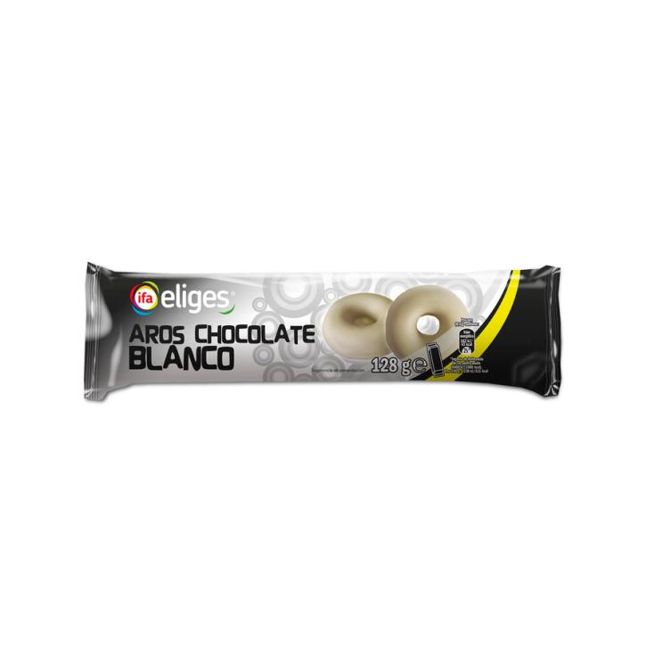 GALLETA BAÑADA CHOCOLATE BLANCO AROS IFA ELIGES 128G