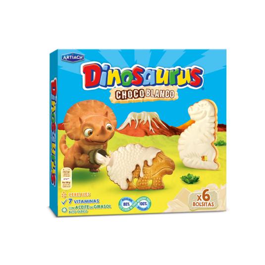 GALLETA RELIEVE CHOCO BLANCO DINOSAURUS ARTIACH 264G