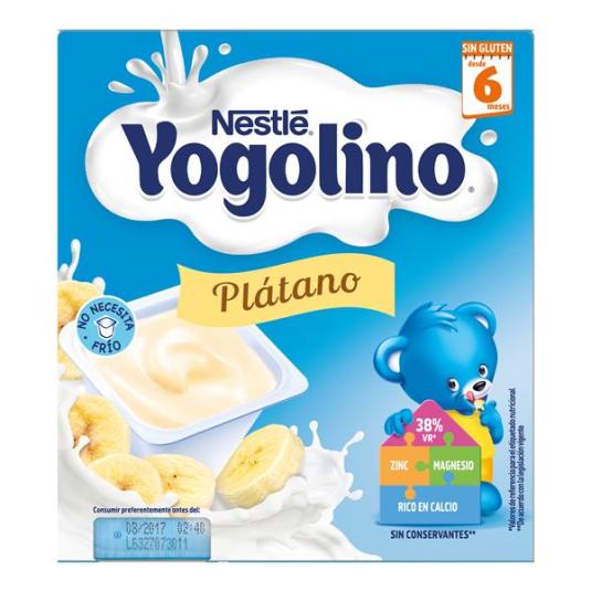 YOGUR IOGOLINO PLÁTANO POSTRE LÁCTEO NESTLÉ P-4 100G