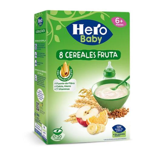 Papilla de cereales Hero Baby 8 cereales 340g-Vistafarma