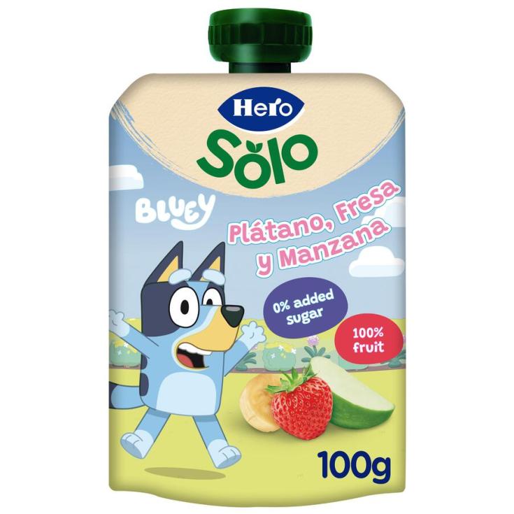 HERO BABY SOLO FRUTA Y NADA MAS MANZANA PLATANO Y ZANAHORIA 100 G 100 ECO  BIO