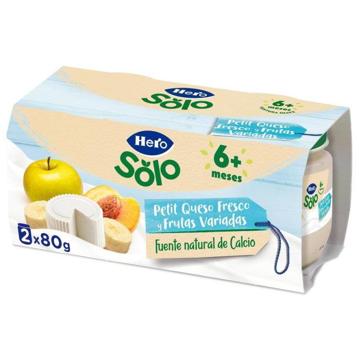 PETIT BABY QUESO/FRUTA VARIADA HERO P2 80G/U