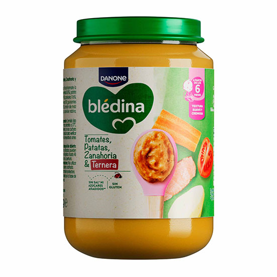 Potito crema ternera/tomate/zanahoria Blédina 200g