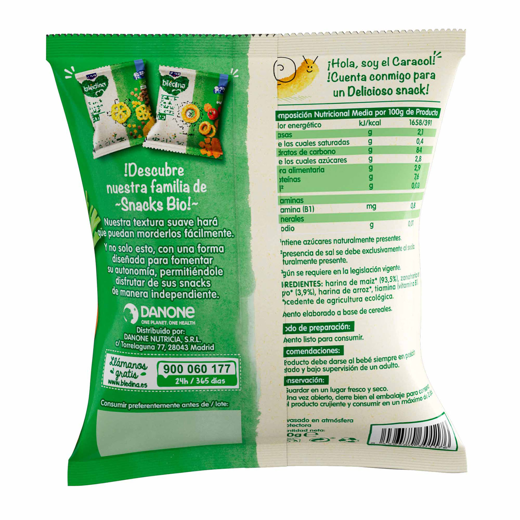 Snack maiz y zanahoria Blédina 20g