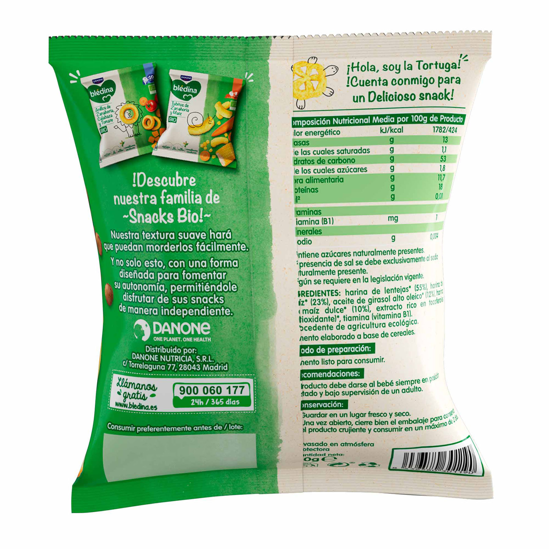 Snack flores de lenteja y maiz Blédina 20g