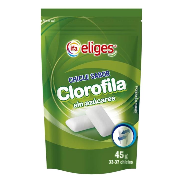 CHICLE S/AZÚCAR CLOROFILA GRAGEA IFA ELIGES 45G