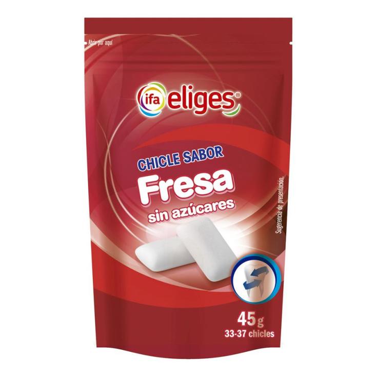CHICLE S/AZÚCAR FRESA GRAGEA IFA ELIGES 45G