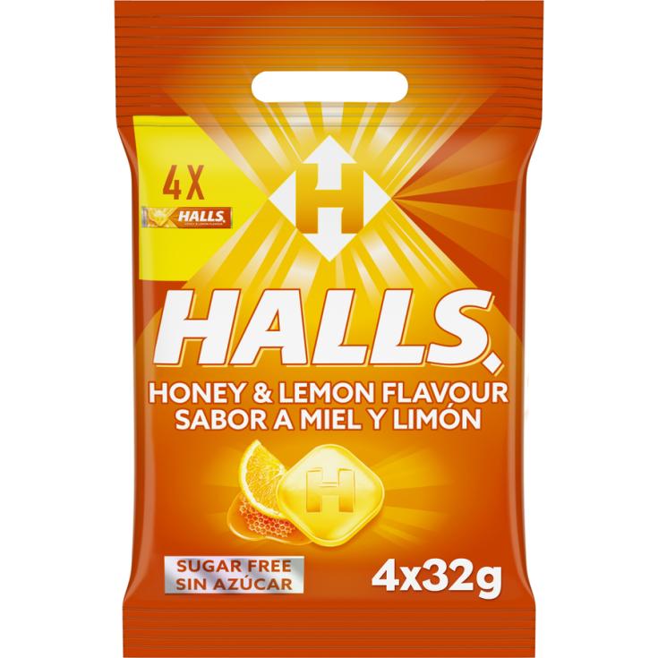 CARAMELO S/AZÚCAR MIEL Y LIMÓN HALLS P4 128G