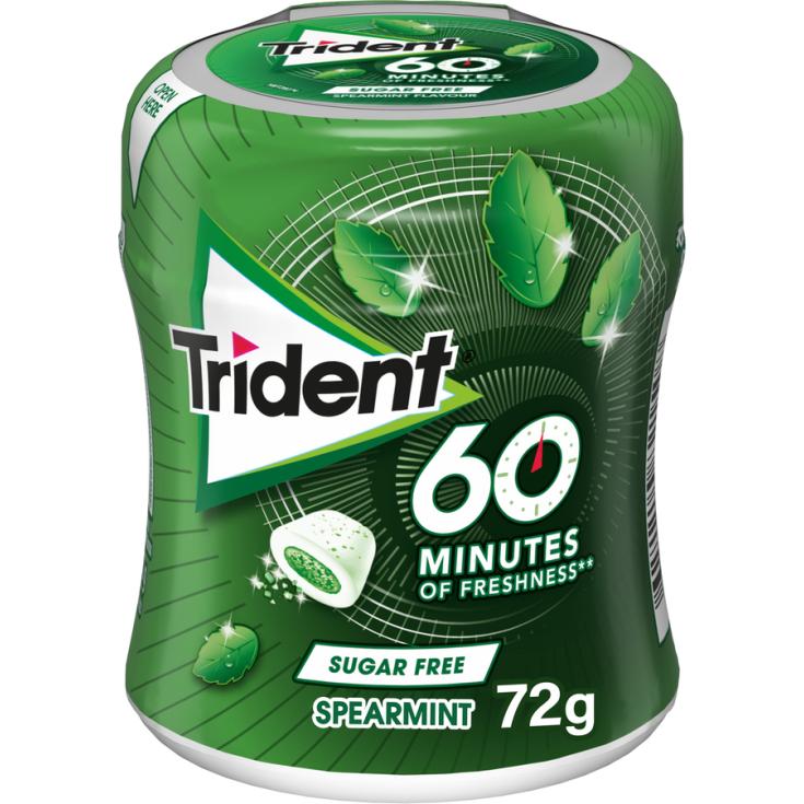 CHICLE HIERBAB GRAGEA 60 MINUT TRIDENT 68.2G