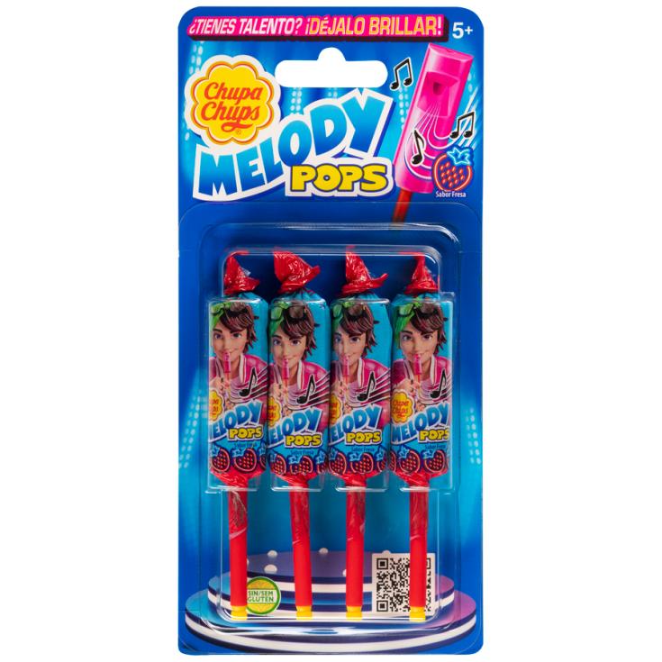 CARAMELO CON PALO FRESA MELODY POPS P4