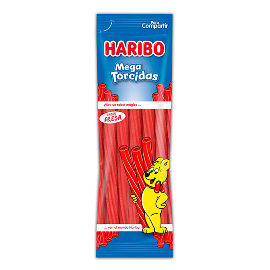 REGALICES MEGA TORCIDAS DE FRESA HARIBO 200G