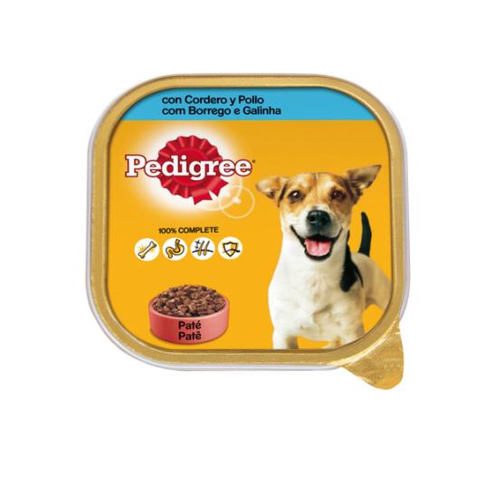 COMIDA HÚMEDA PERRO PATÉ CORDERO/POLLO TARRINA PEDIGREE 300G