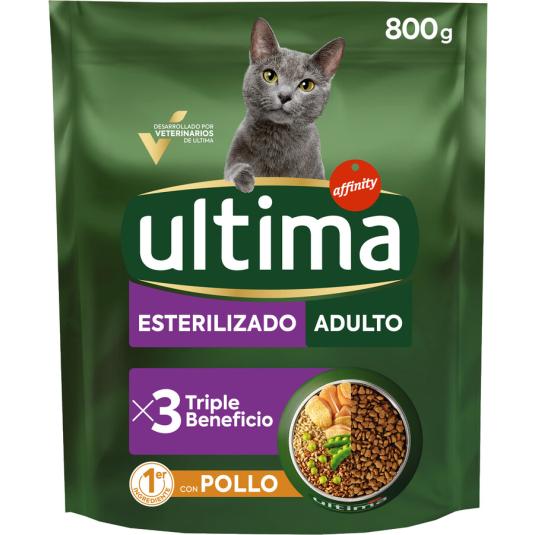 COMIDA SECA GATO POLL CEBADA ADULT ESTERIL ULTIMA AFFINITY 800G