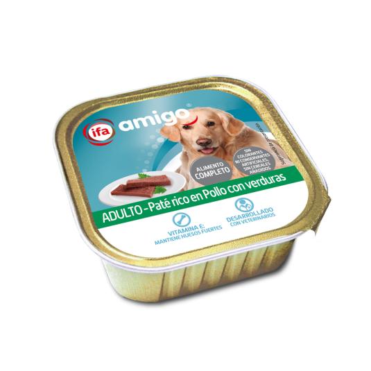 COMIDA PERRO PATÉ POLLO/VERDURA TARRINA IFA AMIGO 300G