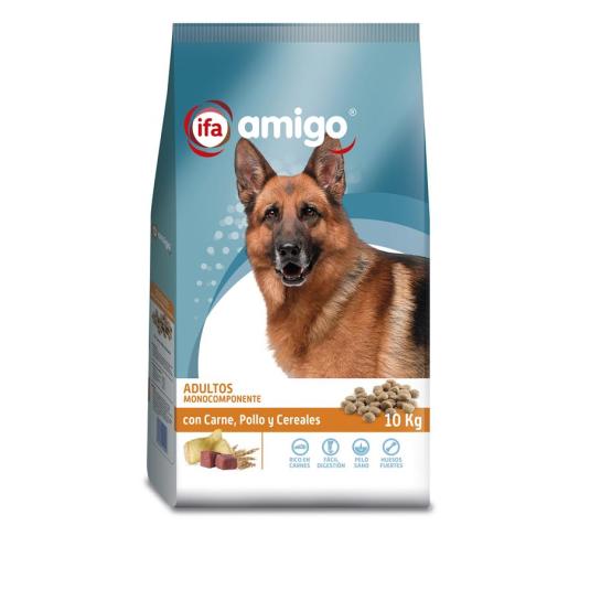 COMIDA SECA PERRO POLLO/CEREALES ADULTOS IFA AMIGO 10KG