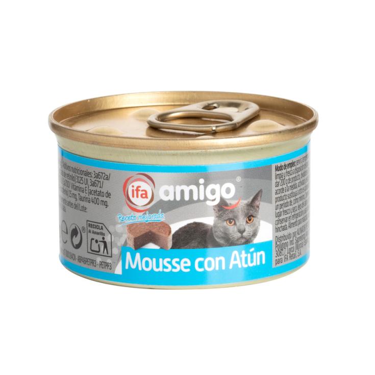 COMIDA HÚMEDA GATO MOUSSE ATÚN LATA IFA AMIGO 85G