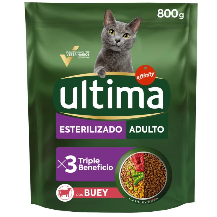 COMIDA SECA GATO ESTERIL BUEY ULTIMA AFFINITY 800G