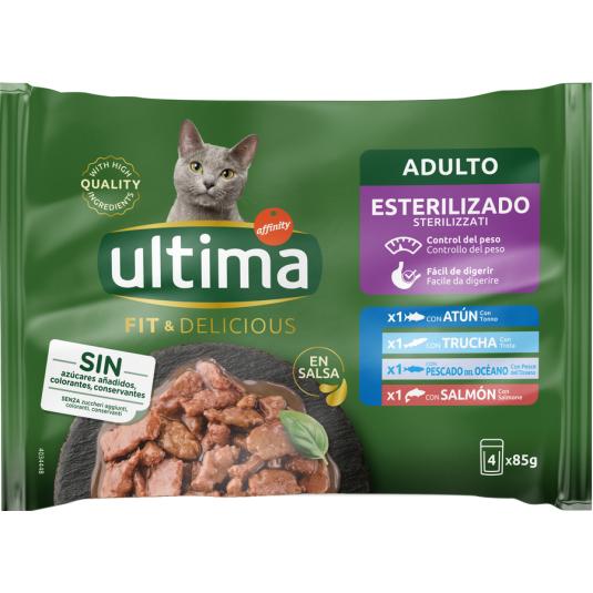 COMIDA HÚMEDA GATO FIT&DELICIUS PESCADOS ULTIMA AFFINITY P4 85G/U