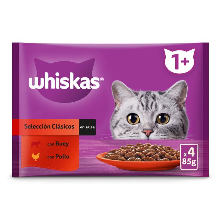 COMIDA HÚMEDA GATO CARNE POUCH CORE WHISKAS P4 85G/U