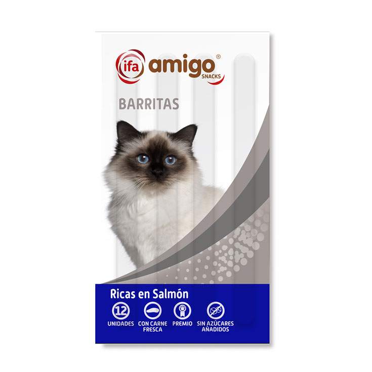 SNACKS GATO BARRITA SALMÓN IFA AMIGO 60G