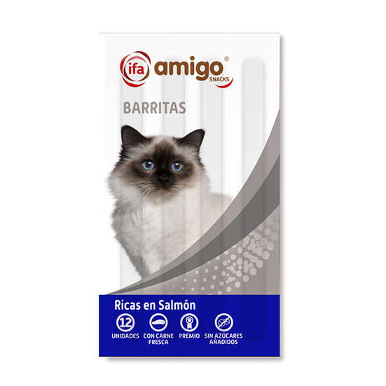 SNACKS GATO BARRITA SALMÓN IFA AMIGO 60G