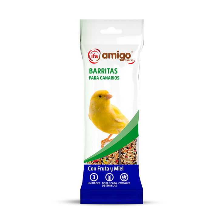 BARRITA CANARIOS FRUTA Y MIEL IFA AMIGO 3U 60G/U
