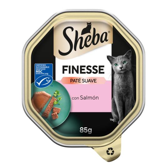 COMIDA HÚMEDA GATO MOUSSE SALMON SHEBA 85G