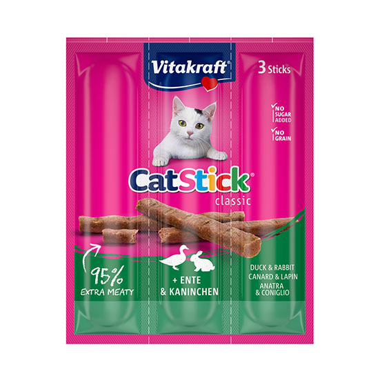 SNACKS GATOS PATO/CONEJO VITAKRAFT P3 18G