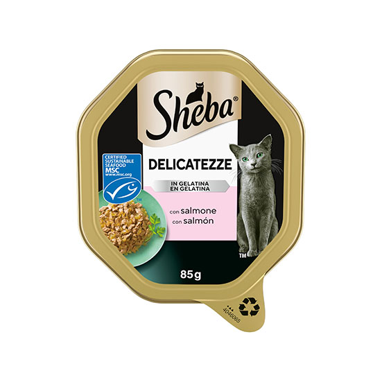 Comida húmeda gato gelatina salmón Sheba 85g