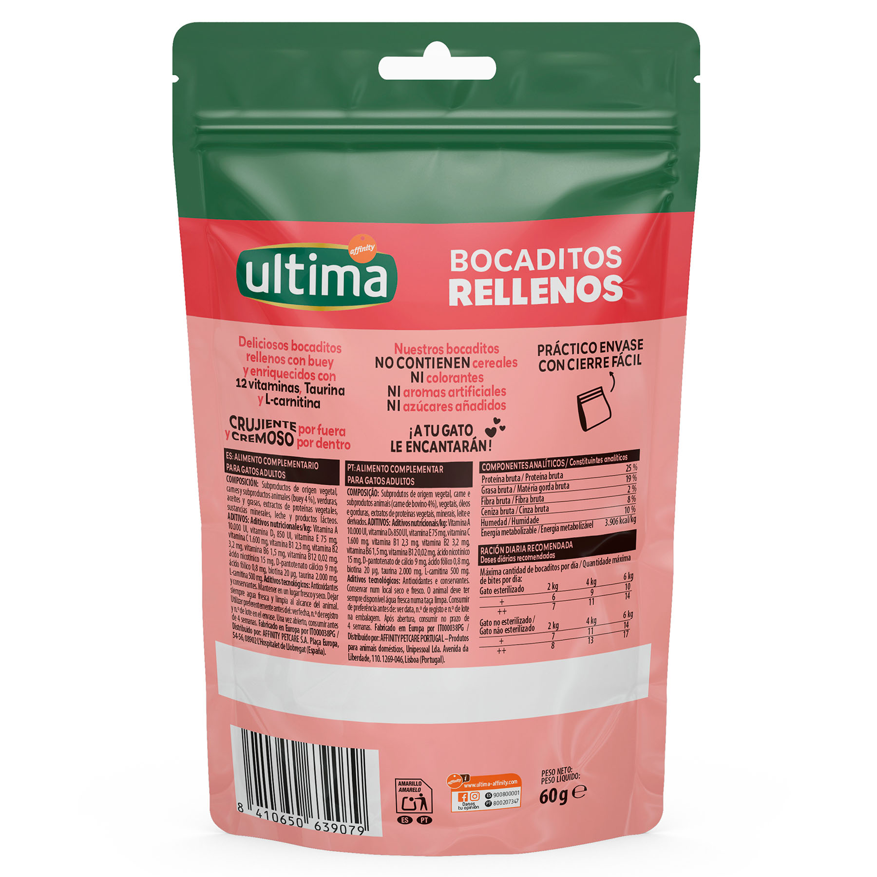 Snack gato bocaditos buey Ultima 60g