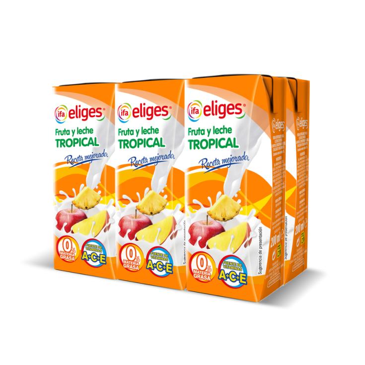 ZUMO FUNCIONAL TROPICAL FRUTA LECHE IFA ELIGES P6 200ML/U