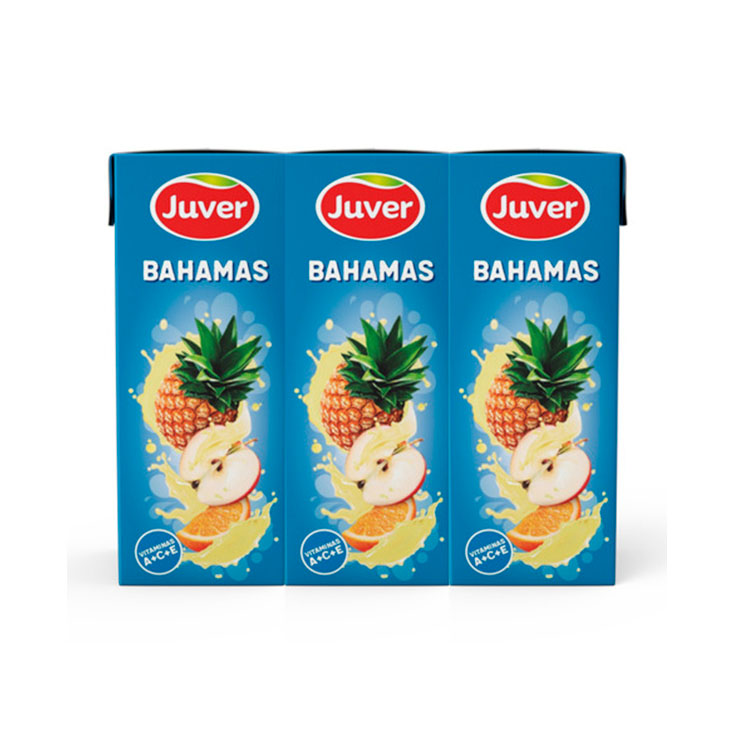 BEBIDA RESFRESC ZUMO PIÑA/MANZ/NARANJ BAHAMAS JUVER P3 200ML/U