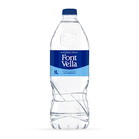 Agua mineral natural Font vella 1l