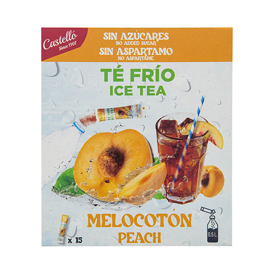 Té para diluir sabor melocotón Castelló p15 3g/u