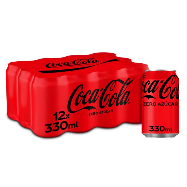 REFRESCO COLA S/AZÚCAR LATA COCA COLA ZERO P12 330ML/U